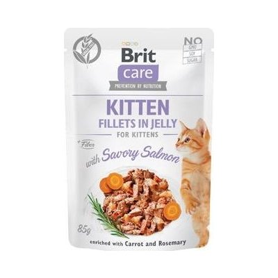 Brit Care Fillets in Jelly Kitten with Salmon 85 g – Zboží Mobilmania