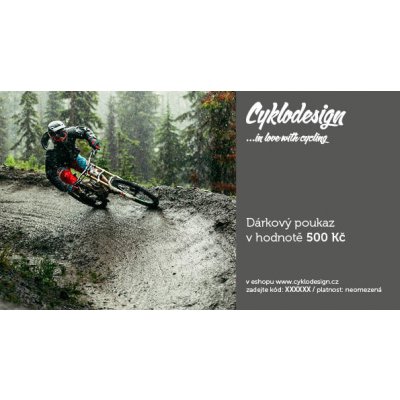 Cyklodesign elektronický dárkový poukaz na 500 Kč – Zboží Mobilmania
