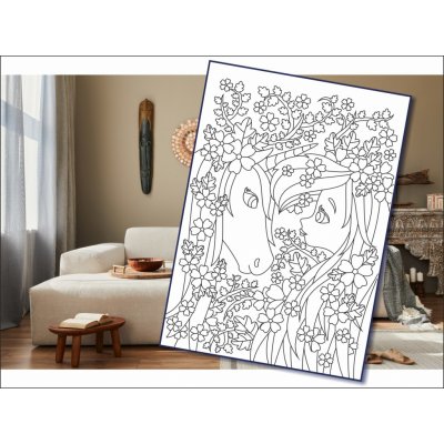 Radost v písku Šablona na pískování víla s jednorožcem v kytičkách A4 210 x 297 mm – Zboží Dáma