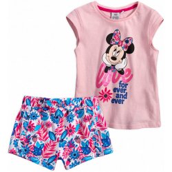 Sun City dívčí tričko kraťasy komplet Minnie Mouse Love růžový