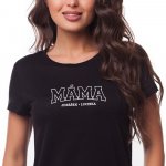 Dámské tričko MÁMA a jména dětí VPŘEDU Černá, Bílá – Zboží Dáma