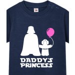 Tričko pro miminka s potiskem Star Wars Daddys Princess Námořnická modrá Canvas Dětské tričko pro nejmenší Bezvatriko.cz – Zboží Dáma