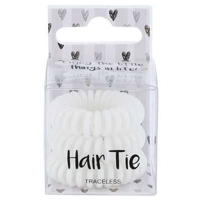 2K Hair Tie 3 ks spirálovité gumičky pro ženy White