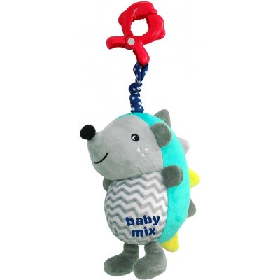 Baby Mix plyšová hračka s hracím strojkem Ježek modro šedý