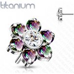 Šperky4U kytička k Push In piercing do nosu titan Vitrail Medium zirkony TIT1213-VM – Zboží Dáma