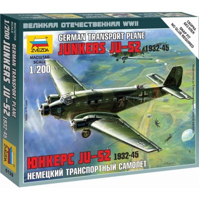 Zvezda Junkers Ju 52 3mTante JuWargames WWII 6139 1:200