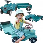 BIG s přívěsem auto Bobby Car Classic Eco 2.0 ekologické tyrkysové s klaksonem a trendy nálepkami od 12 měsíců – Zboží Dáma