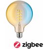 Žárovka Paulmann P 29161 Filament 230V Smart Home Zigbee 3.0 LED Globe G125 E27 7,5W měnitelná bílá stmívatelné zlatá