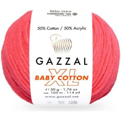 Příze Baby Cotton XL Gazzal 3458 neon červená Gazzal – Hledejceny.cz