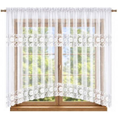BytoTex Záclona LG 443 s bílou krajkou 400x160 cm – Hledejceny.cz
