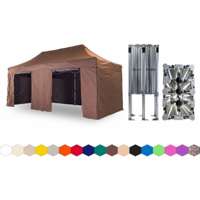 TENTino BIG HEXAGON 4x6 m 10A HNĚDÁ 6 noh – Hledejceny.cz