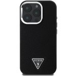 Guess PU Grained Triangle Logo Zadní pro iPhone 16 Pro Black – Zboží Mobilmania