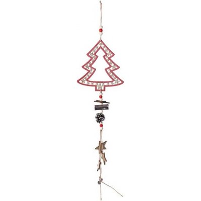 Z-trade Závěsná vánoční dekorace červený stromeček s glitrem, 16 x 35 cm – Hledejceny.cz