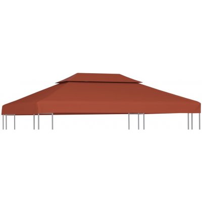 OMAXI 728292 Dvojitá střecha na altán 310 g/m² 4 x 3 m cihlová – Zboží Dáma
