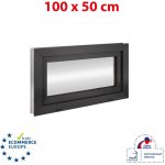 OKNA HNED Plastové okno 100x50 cm sklopné antracit/bílá – Zboží Mobilmania
