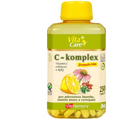 VitaHarmony C-komplex Formula 500 se šípky a echinaceou XXL economy 250 tablet – Hledejceny.cz