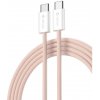 usb kabel Devia EC325 USB-C - USB-C, 60W, 3A, 1m, růžový