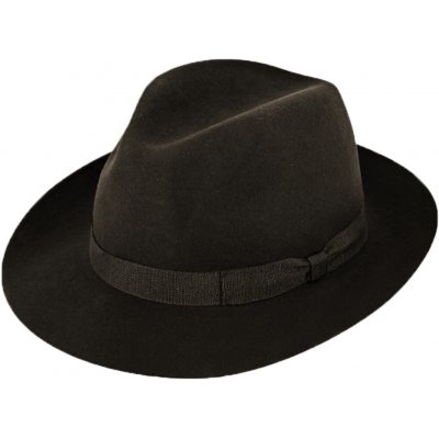 Fiebig Headwear since 1903 klobouk fedora plstěný hnědý s hnědou stuhou hnědý – Zboží Dáma