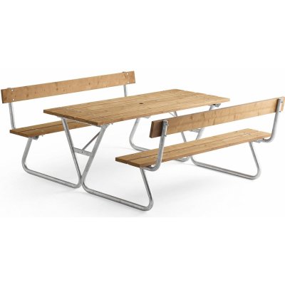AJ Produkty PICNIC PINE lavice s opěradlem 180 cm hnědý – Hledejceny.cz