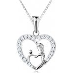 Šperky eshop ze stříbra a přívěsek matka s děťátkem v obrysu srdce AC22.30 – Hledejceny.cz