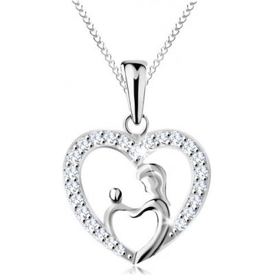 Šperky eshop ze stříbra a přívěsek matka s děťátkem v obrysu srdce AC22.30 – Hledejceny.cz