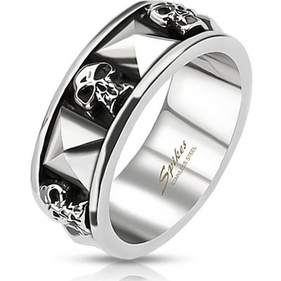 Šperky4U ocelový prsten s lebkami OPR0135 – Zboží Mobilmania