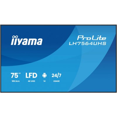 75" iiyama ProLite LH7564UHS-B1AG Digital Signage 4K VA LED – Zboží Mobilmania
