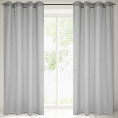 Hotová záclona MADLEN stříbrná - na průchodkách – Zboží Mobilmania