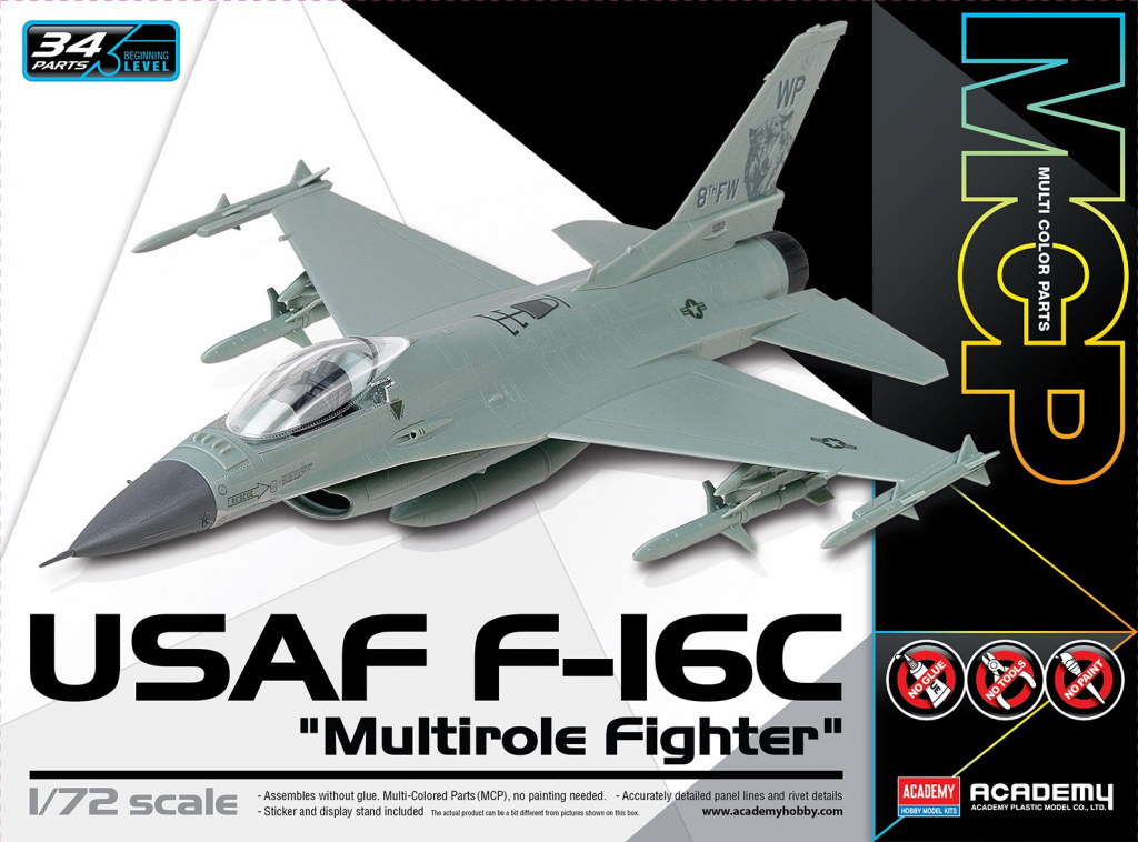 Academy Model Kit letadlo 12541 USAF F 16C Multirole Fighter MCP 1:72