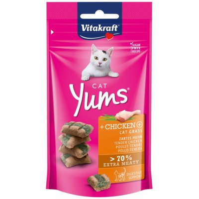 Vitakraft Cat Yums kuřecí maso a kočičí tráva 3 x 40 g – Hledejceny.cz