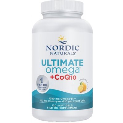 Nordic Naturals Ultimate Omega + CoQ10 1280 mg + 100 mg 120 kapslí Citron – Hledejceny.cz