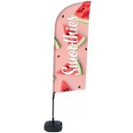 Jansen Display Kompletní sada reklamní vlajky ve tvaru křídla, Smoothies, vodní meloun, 100 x 1440 mm – Zboží Dáma