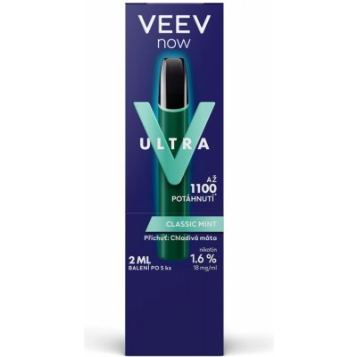 Veev Now Ultra Classic Mint 18 mg 1100 potáhnutí 5 ks – Zboží Dáma
