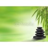 Tapety Weblux 71092838 Fototapeta plátno Spa background with stacked massage stones and bamboo Lázně pozadí s skládané masážní kameny a bambus rozměry 330 x 244 cm