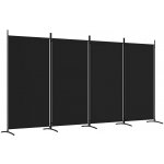 vidaXL 4dílné plátno Černá 346 x 180 cm Látka – Sleviste.cz