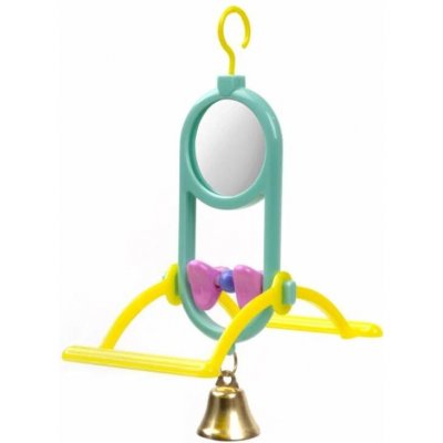 JK ANIMALS Houpačka se zrcátkem a zvonkem, plastová 2 x bidýlko 7 x 13,5 cm – Zboží Dáma
