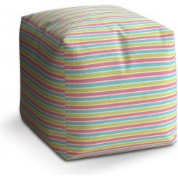 Sablio taburet Cube proužky 40x40x40 cm