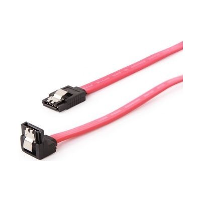 Gembird SATA III datový kabel 50cm s 90° zahnutím konektoru / kovové spony / červená (CC-SATAM-DATA90) – Zbozi.Blesk.cz