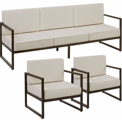 tectake 405524 zahradní sedací souprava comosa pro 5 osob, xxl-polstrování - hnědá/béžová – Zboží Mobilmania