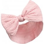 Kojenecká růžová čelenka s velkou mašlí – Zboží Dáma