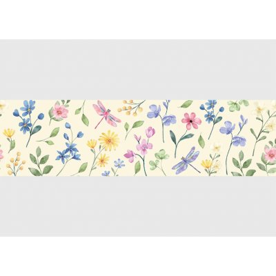 AG Design WB-8487 Samolepící bordura Zahradní Vážky, rozměry 5 m x 13,8 cm – Zboží Dáma