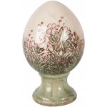 Clayre & Eef Béžové antik keramické vajíčko s květy Rustic Flower M - Ø 12*19 cm – Hledejceny.cz