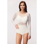 Body s dlouhými rukávy Dantelle ecru – Zboží Dáma