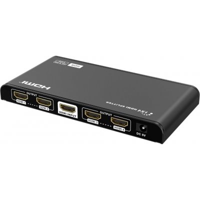 PremiumCord HDMI 2.0 splitter 1-4 porty, 4K x 2K,60Hz, FULL HD, 3D, černý (KHSPLIT4F)