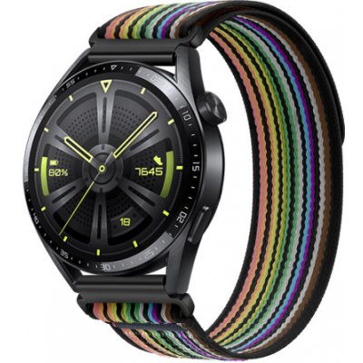BStrap Velcro Nylon řemínek na Huawei Watch 3 / 3 Pro, black rainbow SSG029C0310 – Zbozi.Blesk.cz
