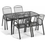 Vikio Zahradní jídelní kovový set pro 4 osoby V124 antrcit – Hledejceny.cz