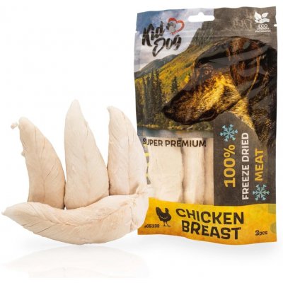 KIDDOG SUPER PREMIUM 100% kuřecí celá prsa sušená mrazem 3 4 ks 50 g – Zboží Dáma