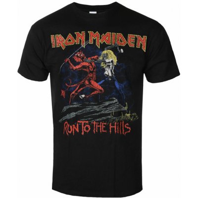 Rock off tričko metal Iron Maiden NOTB Run To The Hills Distress černá