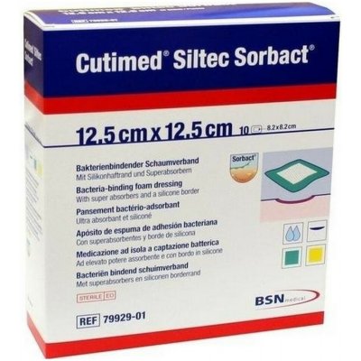 Cutimed Siltec Sorbact 12.5 x 12.5 cm antimik.kr. 10 ks