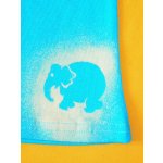 Pletex ČR Leginy do zvonu tyrkysově modrá Motiv žirafa – Zboží Dáma